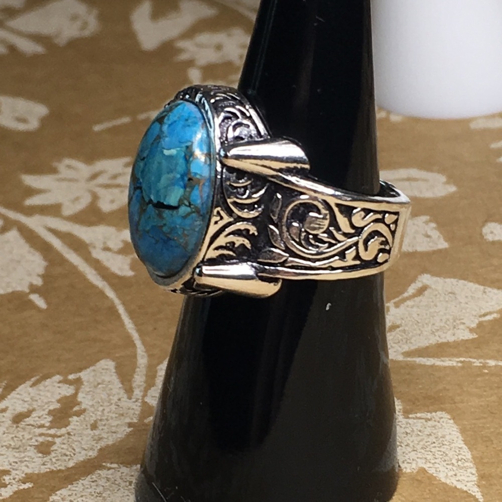 SALE Turquoise 925 Sterling Silver Ring